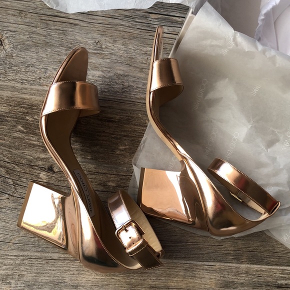 Jimmy Choo Edina Ankle Strap heels rose gold - Picture 3 of 14